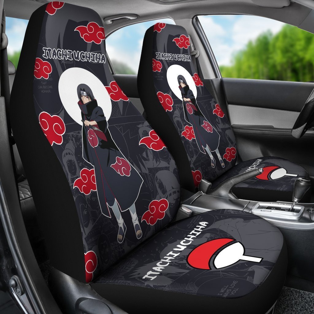 Akatsuki Itachi Car Seat Covers Custom Anime Car Interior Accessories - Gearcarcover - 3