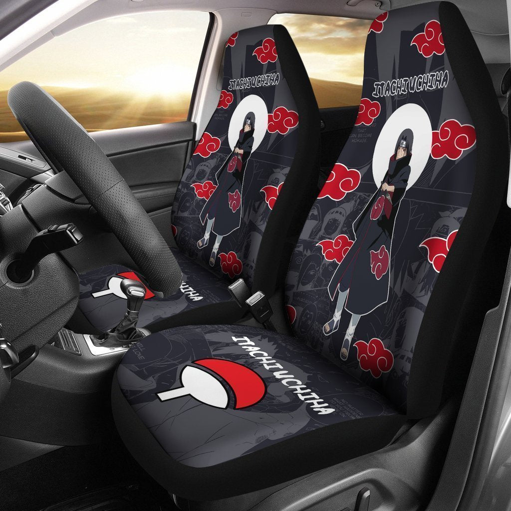 Akatsuki Itachi Car Seat Covers Custom Anime Car Interior Accessories - Gearcarcover - 1