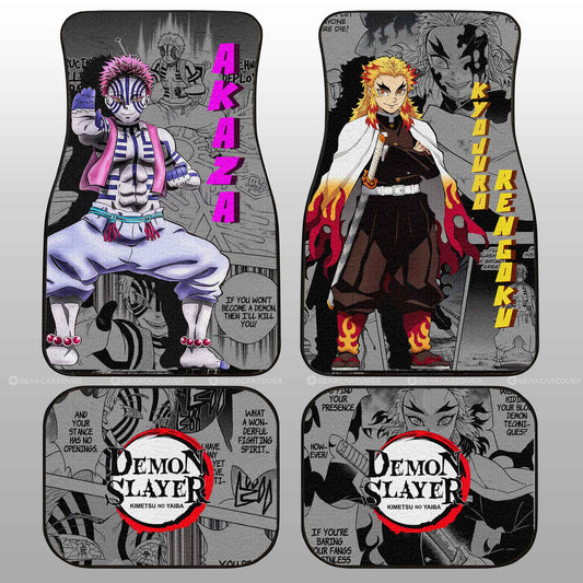 Akaza And Rengoku Car Floor Mats Custom Mix Mangas - Gearcarcover - 1