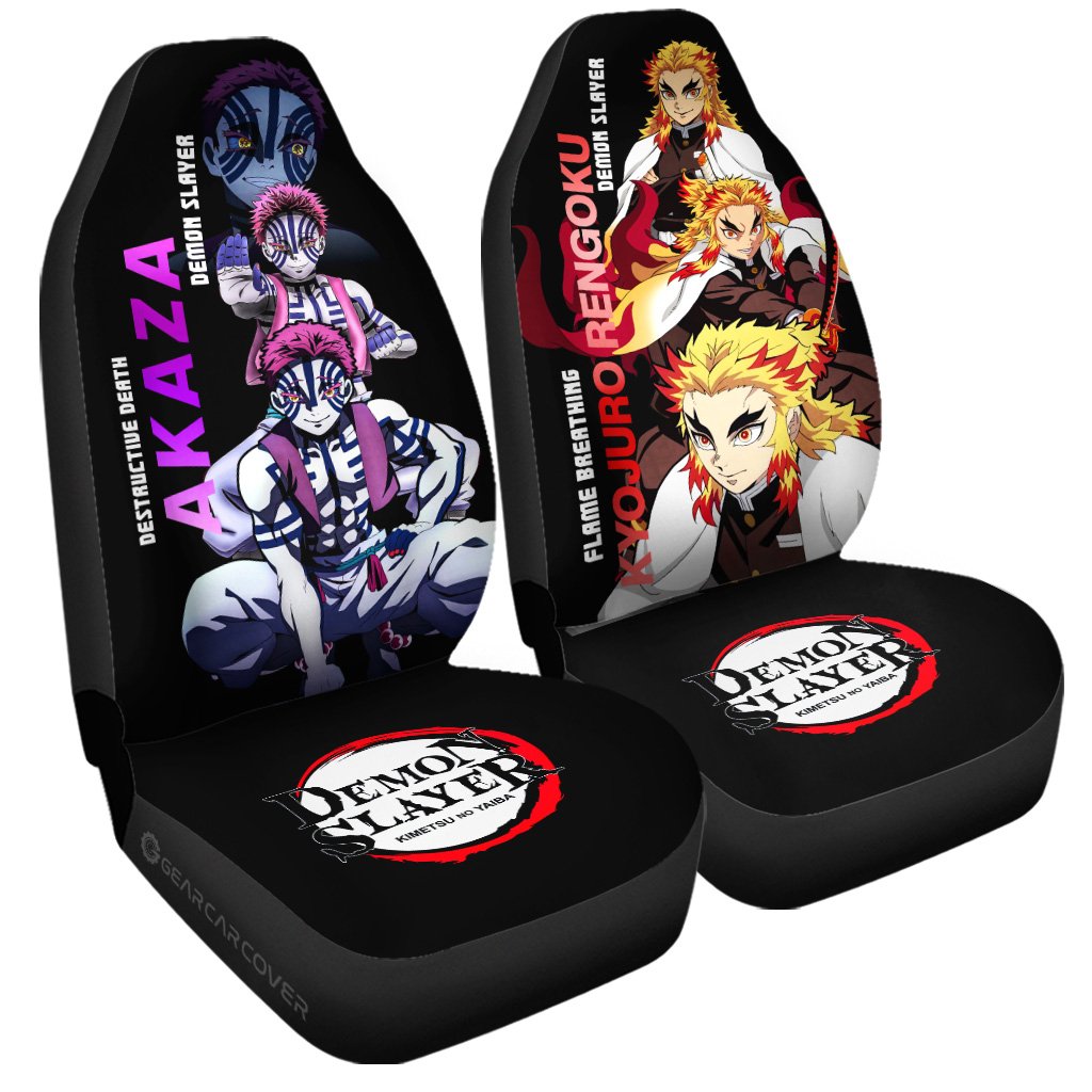 Akaza And Rengoku Car Seat Covers Custom - Gearcarcover - 3