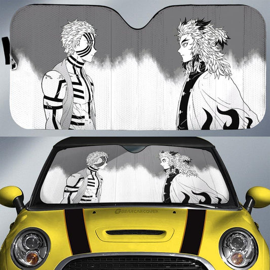 Akaza And Rengoku Car Sunshade Custom Kimetsu No Yaiba Manga Car Accessories - Gearcarcover - 1