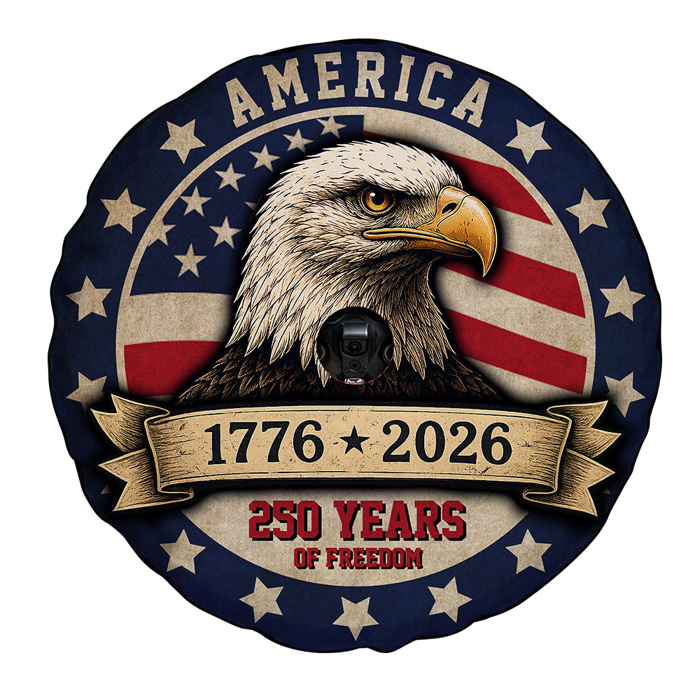 America 250 Years of Freedom Spare Tire Cover With Camera Hole - Gearcarcover - 4