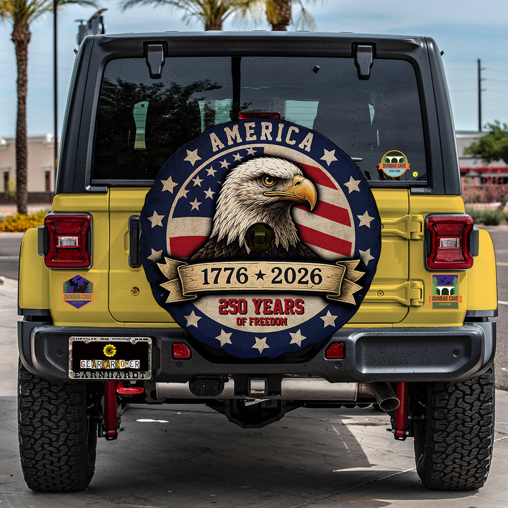 America 250 Years of Freedom Spare Tire Cover With Camera Hole - Gearcarcover - 1