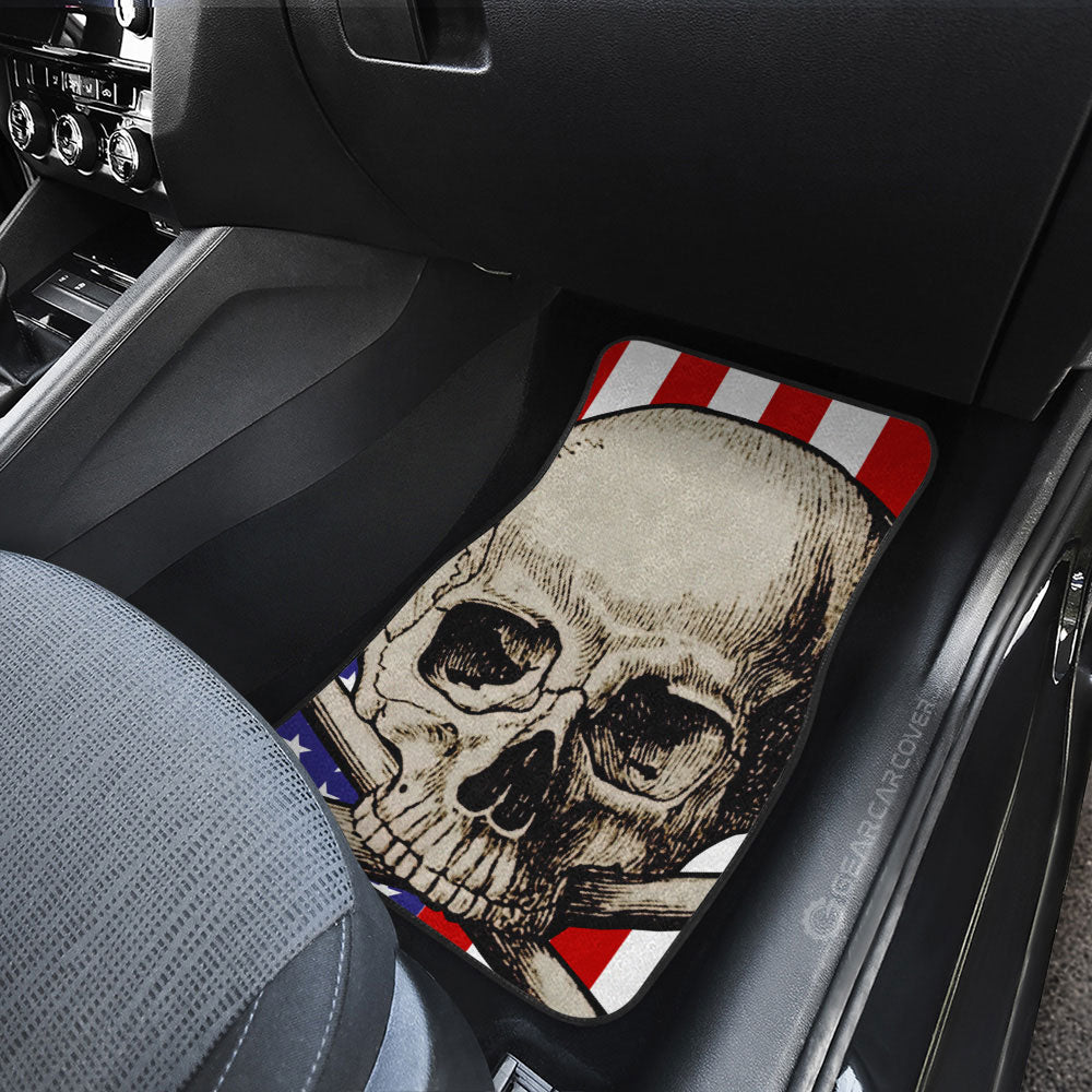 American Flag Skull Car Floor Mats Custom Car Interior Accessories - Gearcarcover - 3