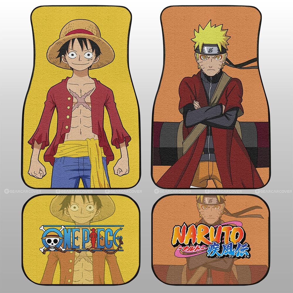 And Monkey D Luffy Car Floor Mats Custom Main Anime Heros - Gearcarcover - 1