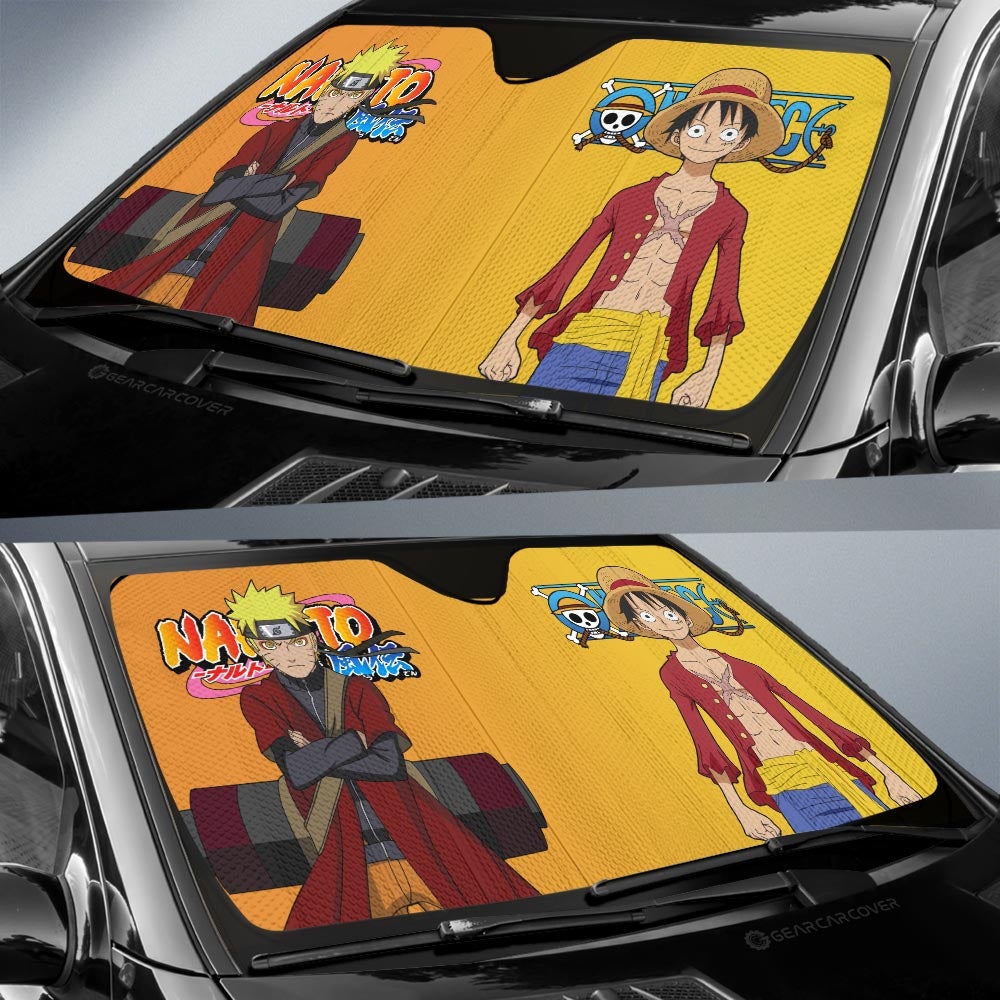 And Monkey D Luffy Car Sunshade Custom Main Anime Heros - Gearcarcover - 2