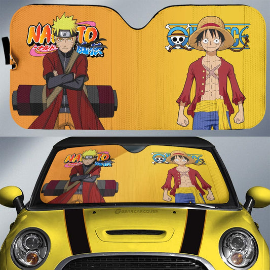 And Monkey D Luffy Car Sunshade Custom Main Anime Heros - Gearcarcover - 1