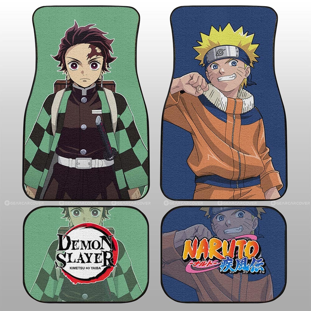 And Tanjiro Car Floor Mats Custom Anime Car Accessories - Gearcarcover - 1