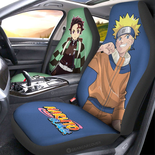 And Tanjiro Car Seat Covers Custom Demon Slayer Anime Car Accessories - Gearcarcover - 2