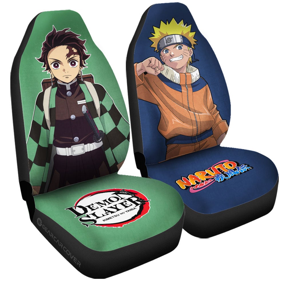 And Tanjiro Car Seat Covers Custom Demon Slayer Anime Car Accessories - Gearcarcover - 3