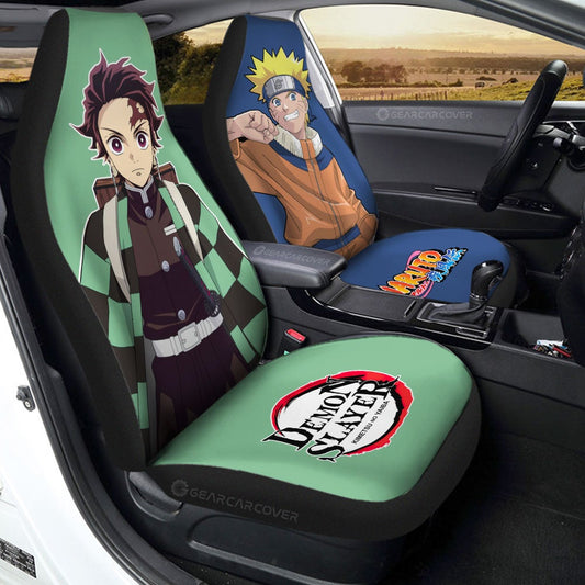 And Tanjiro Car Seat Covers Custom Demon Slayer Anime Car Accessories - Gearcarcover - 1