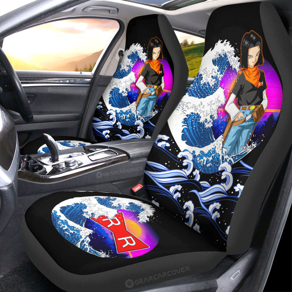 Android 17 Car Seat Covers Custom Dragon Ball Car Interior Accessories - Gearcarcover - 1