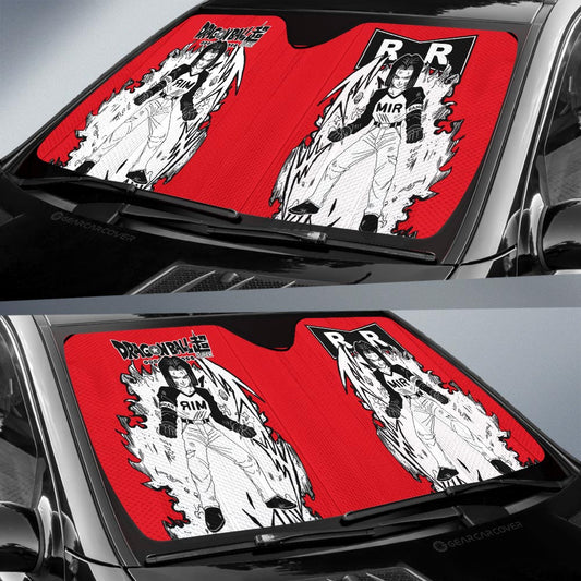 Android 17 Car Sunshade Custom Car Accessories Manga Style For Fans - Gearcarcover - 2