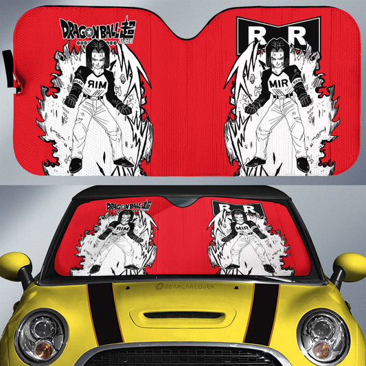Android 17 Car Sunshade Custom Car Accessories Manga Style For Fans - Gearcarcover - 1