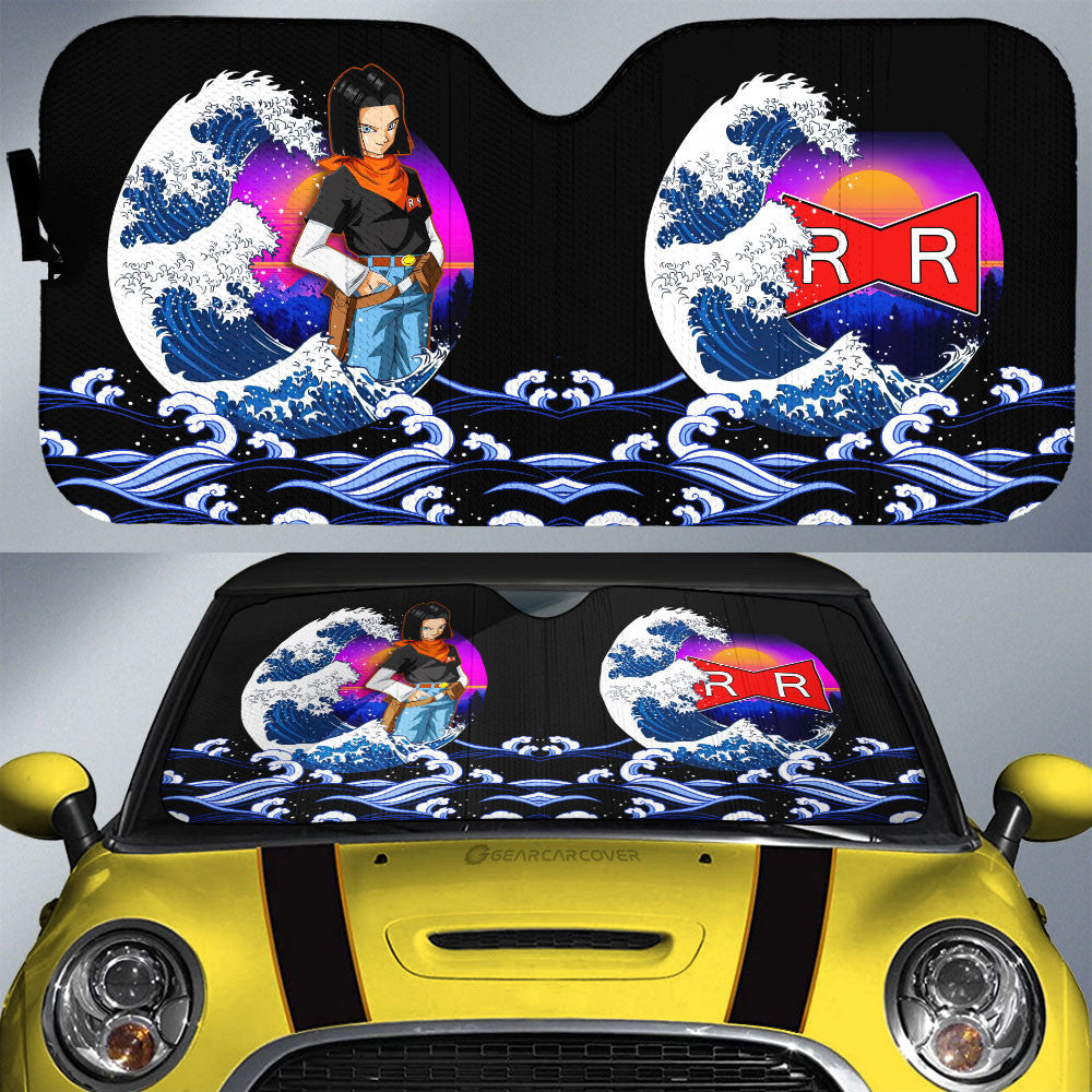 Android 17 Car Sunshade Custom Dragon Ball Car Interior Accessories - Gearcarcover - 1