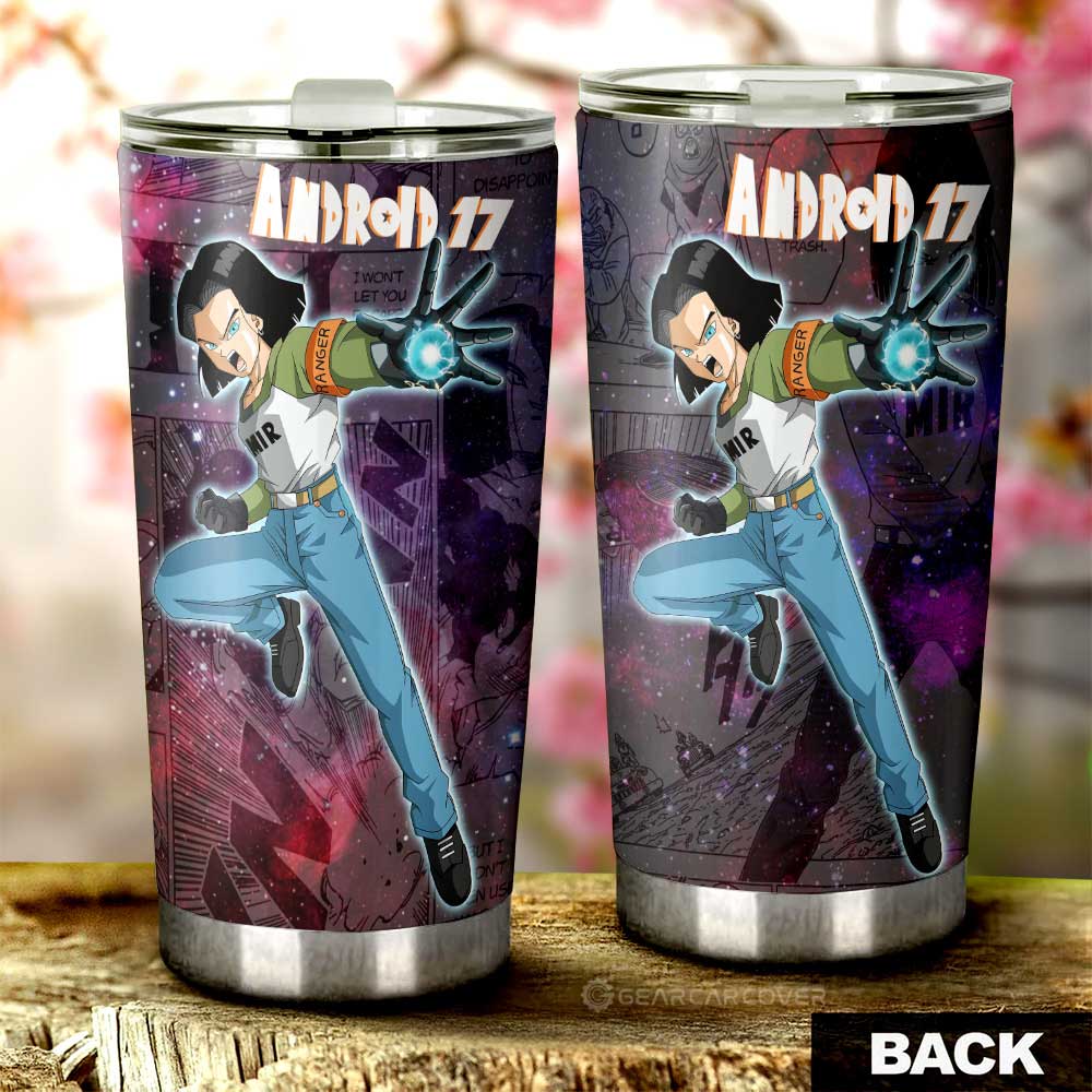 Android 17 Tumbler Cup Custom Car Accessories Manga Galaxy Style - Gearcarcover - 3