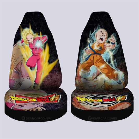 Android 18 And Krillin Car Seat Covers Custom Car Accessories - Gearcarcover - 1