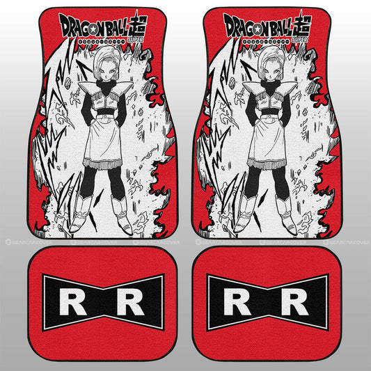 Android 18 Car Floor Mats Custom Car Accessories Manga Style For Fans - Gearcarcover - 2