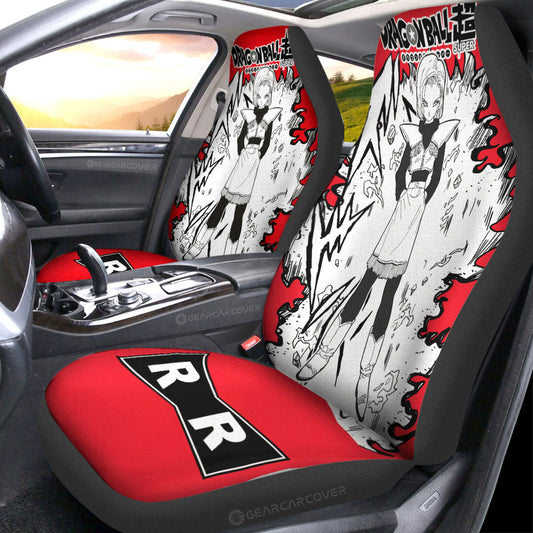 Android 18 Car Seat Covers Custom Car Accessories Manga Style For Fans - Gearcarcover - 2
