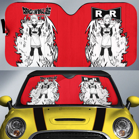 Android 18 Car Sunshade Custom Car Accessories Manga Style For Fans - Gearcarcover - 1