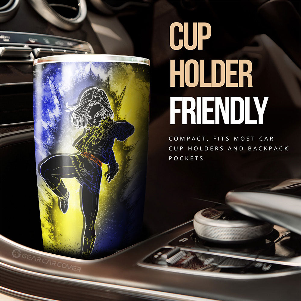Android 18 Tumbler Cup Custom Anime Car Accessories - Gearcarcover - 3