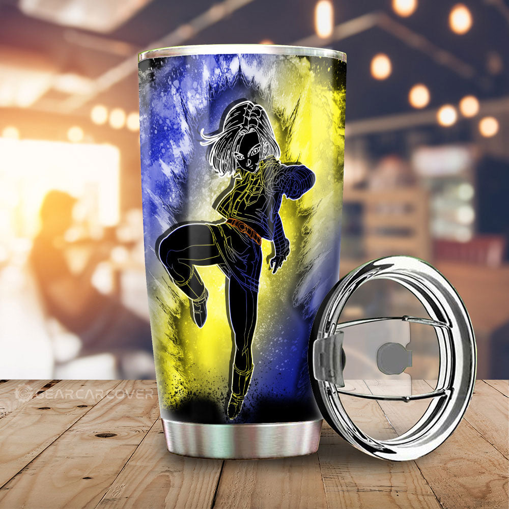 Android 18 Tumbler Cup Custom Anime Car Accessories - Gearcarcover - 1