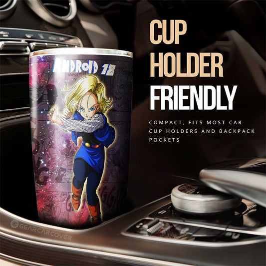 Android 18 Tumbler Cup Custom Car Accessories Galaxy Style - Gearcarcover - 2