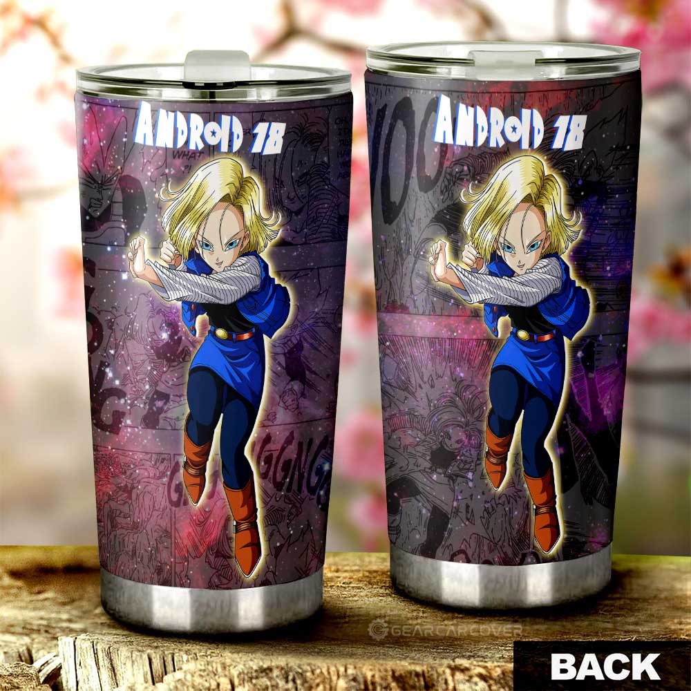 Android 18 Tumbler Cup Custom Car Accessories Galaxy Style - Gearcarcover - 3