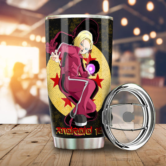 Android 18 Tumbler Cup Custom Car Accessories - Gearcarcover - 2