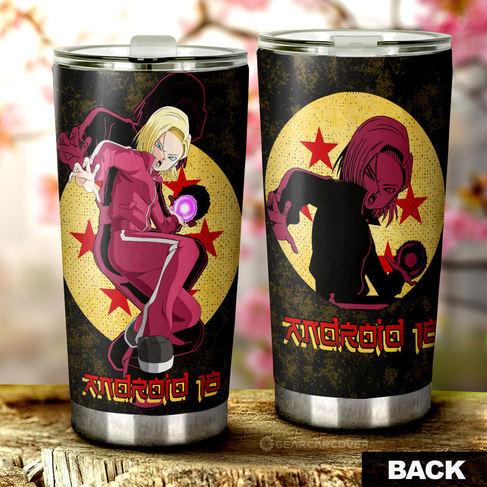 Android 18 Tumbler Cup Custom Car Accessories - Gearcarcover - 3