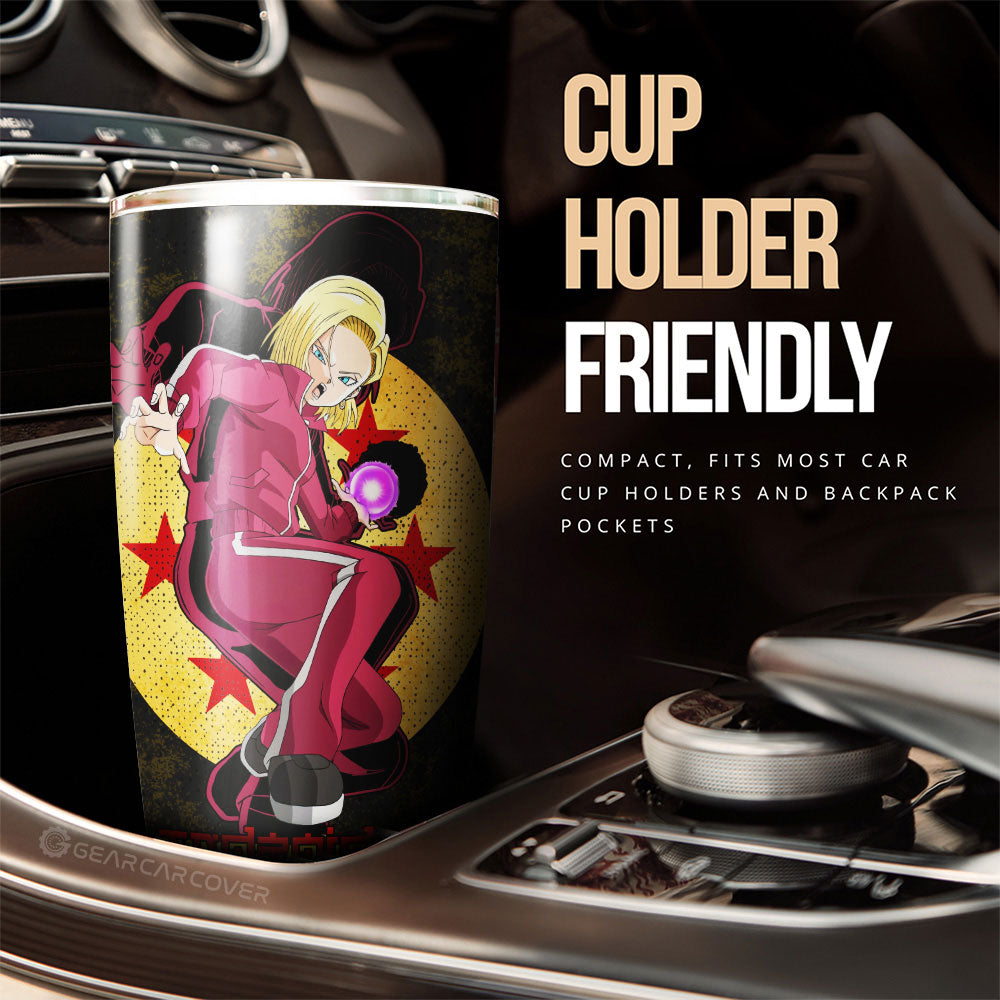 Android 18 Tumbler Cup Custom Car Accessories - Gearcarcover - 1