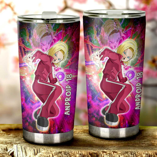 Android 18 Tumbler Cup Custom Car Accessories - Gearcarcover - 2