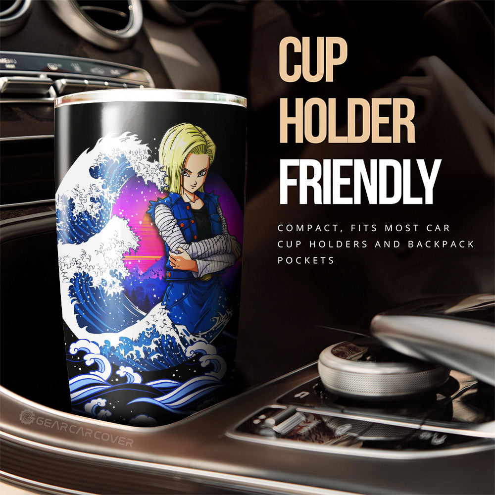 Android 18 Tumbler Cup Custom Car Interior Accessories - Gearcarcover - 3