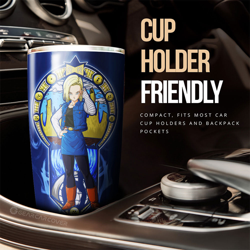 Android 18 Tumbler Cup Custom Car Interior Accessories - Gearcarcover - 3