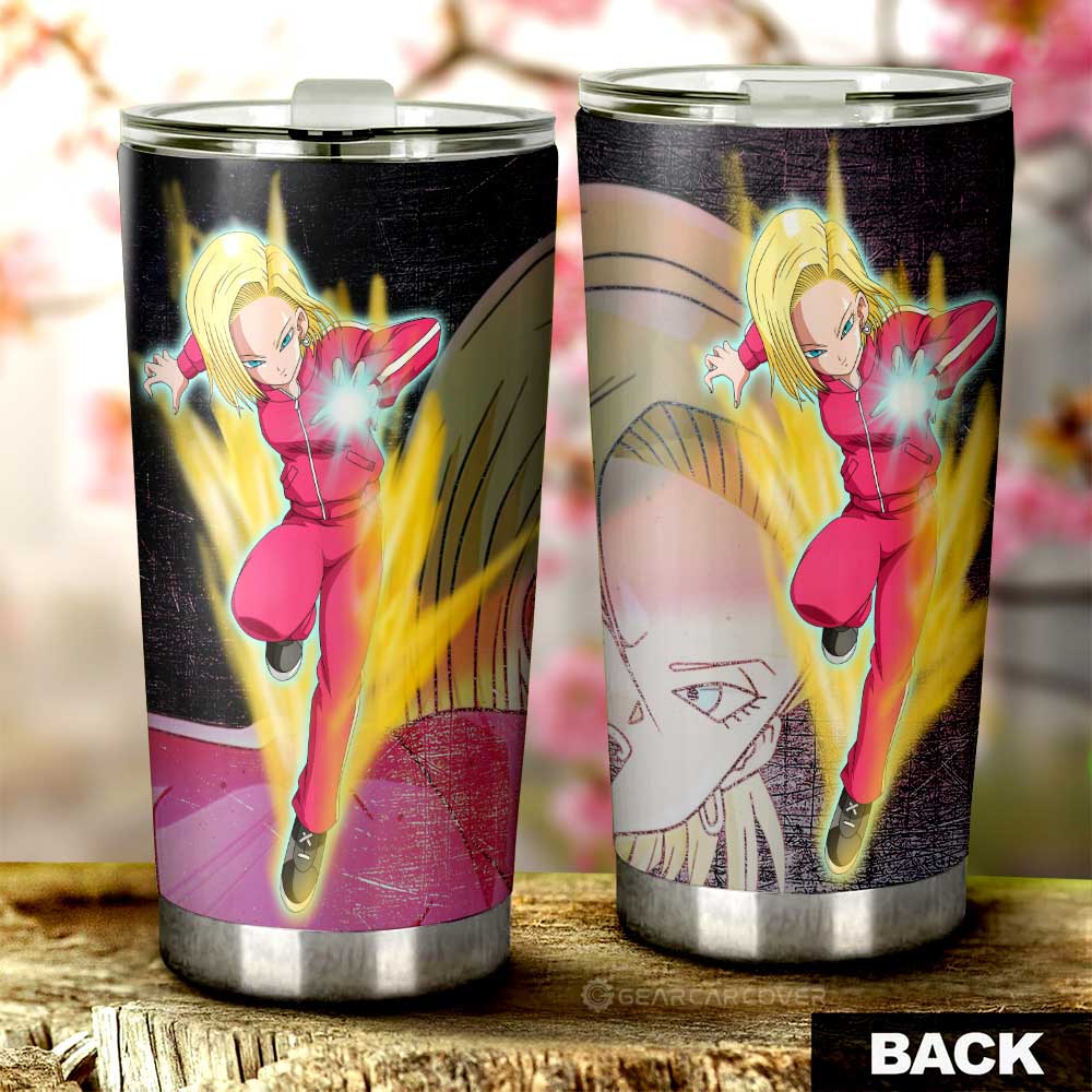 Android 18 Tumbler Cup Custom Car Interior Accessories - Gearcarcover - 3