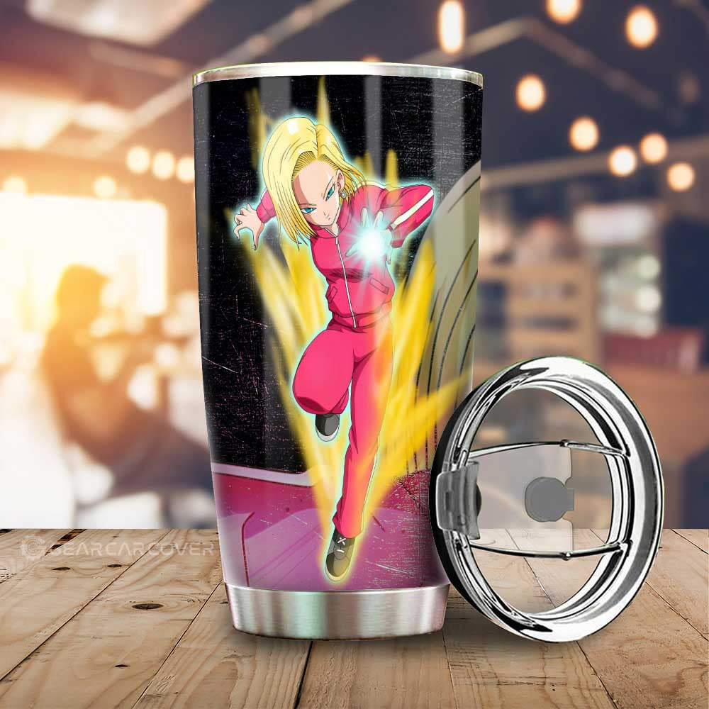 Android 18 Tumbler Cup Custom Car Interior Accessories - Gearcarcover - 1