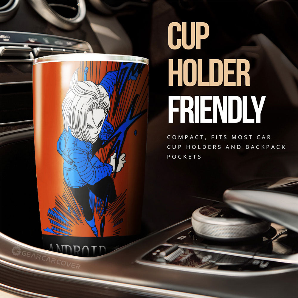 Android 18 Tumbler Cup Custom Manga Color Style - Gearcarcover - 3