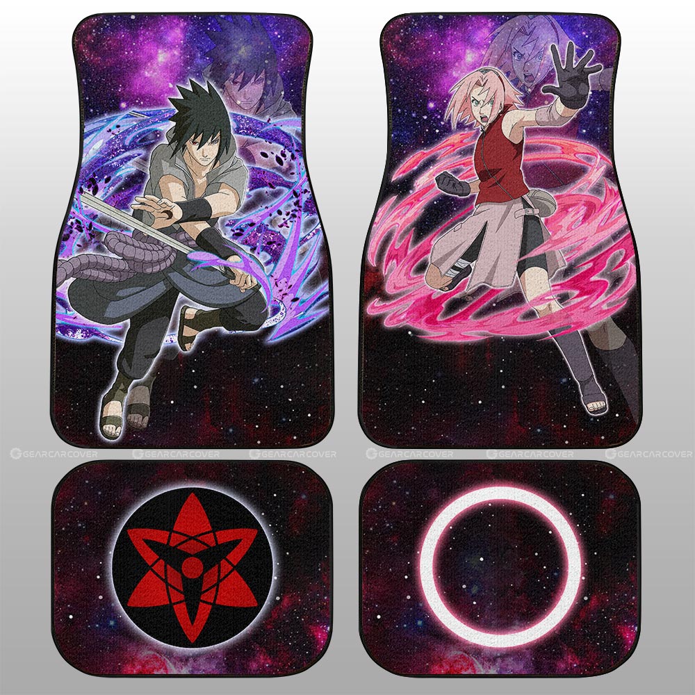 Anime Car Floor Mats Custom Sasuke And Sakura Galaxy Style Car Accessories - Gearcarcover - 1