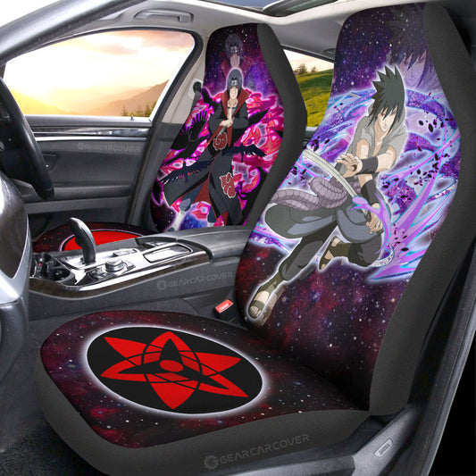 Anime Car Seat Covers Custom Sasuke And Itachi Galaxy Style Car Accessories - Gearcarcover - 2