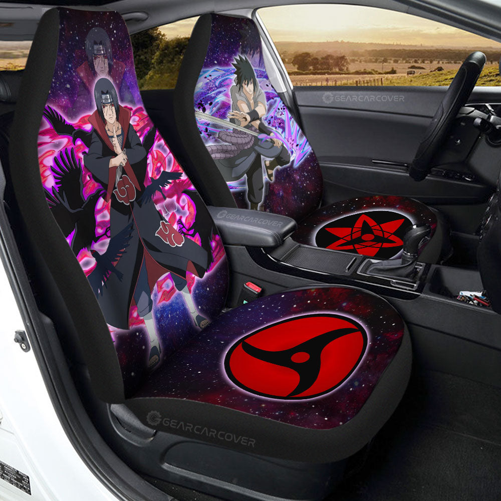 Anime Car Seat Covers Custom Sasuke And Itachi Galaxy Style Car Accessories - Gearcarcover - 1