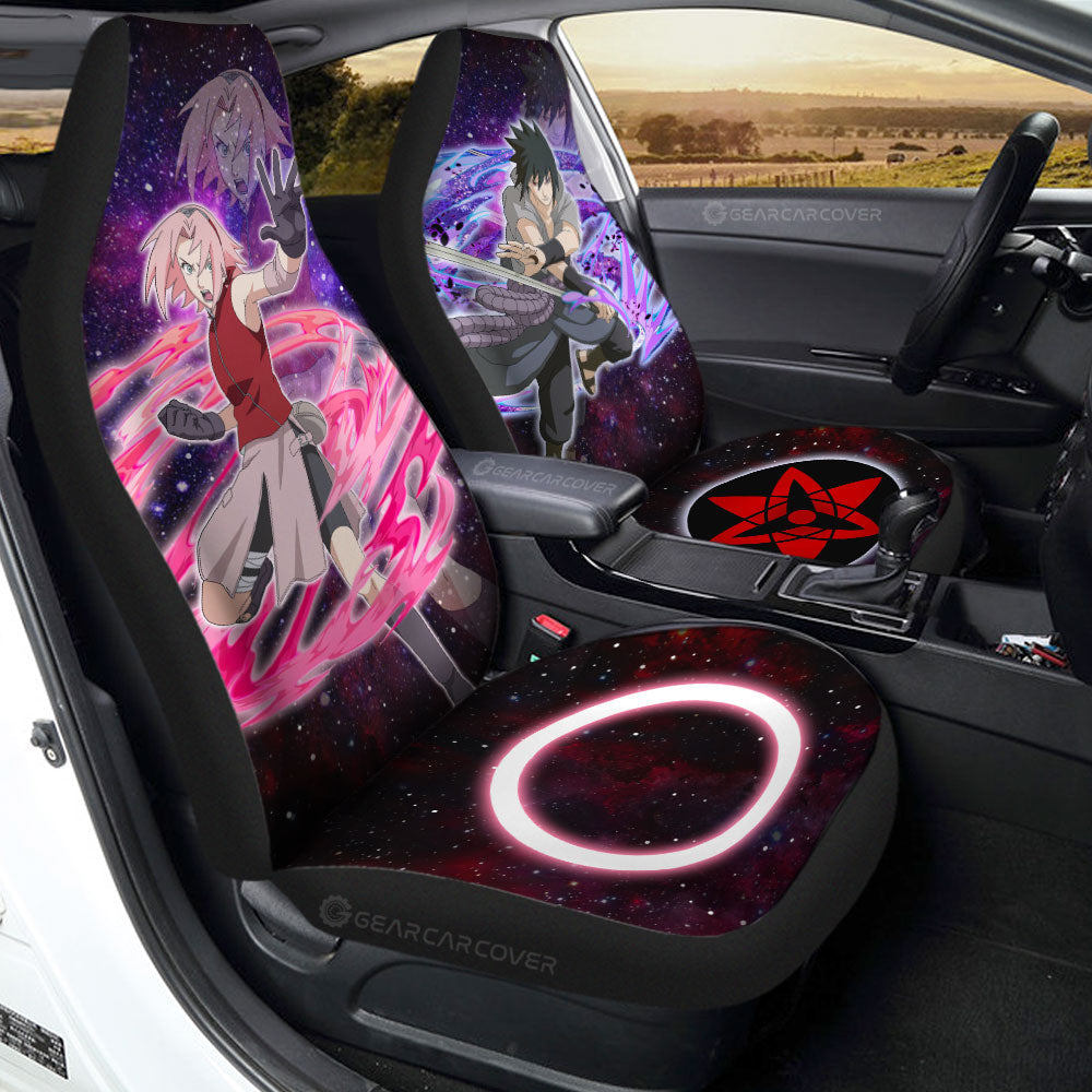 Anime Car Seat Covers Custom Sasuke And Sakura Galaxy Style Car Accessories - Gearcarcover - 1