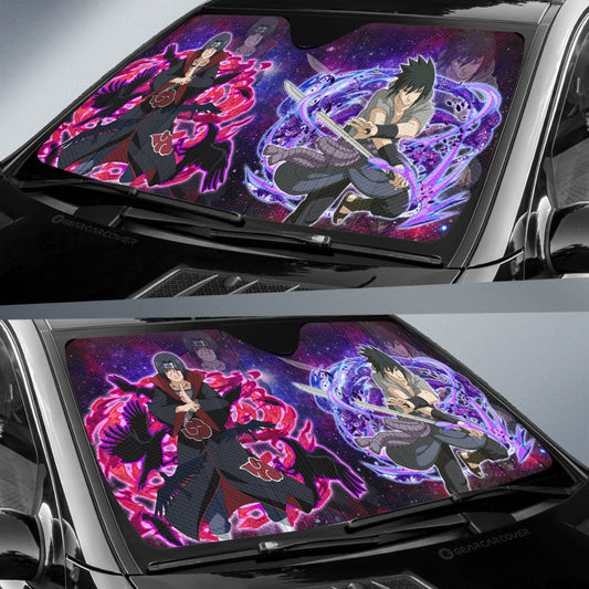 Anime Car Sunshade Custom Sasuke And Itachi Galaxy Style Car Accessories - Gearcarcover - 2