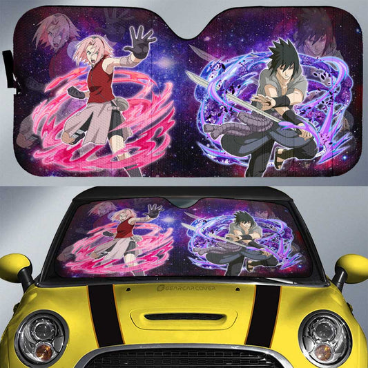 Anime Car Sunshade Custom Sasuke And Sakura Galaxy Style Car Accessories - Gearcarcover - 1