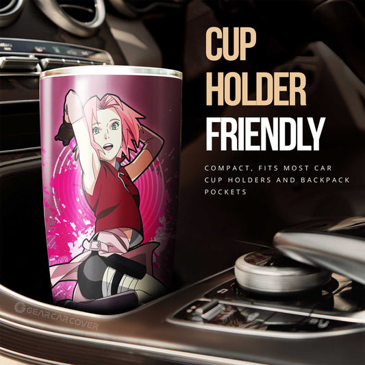 Anime Girl Haruno Sakura Tumbler Cup Custom Anime - Gearcarcover - 2