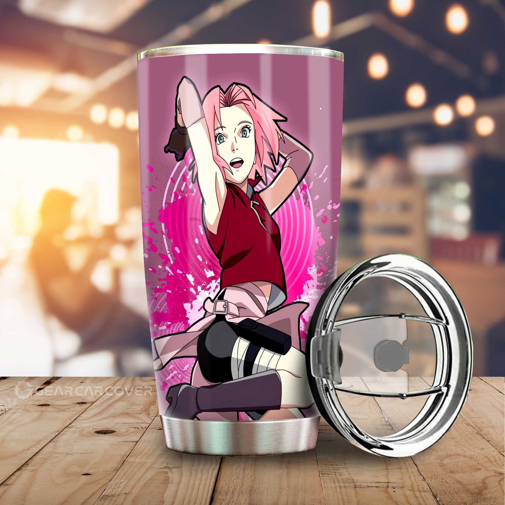 Anime Girl Haruno Sakura Tumbler Cup Custom Anime - Gearcarcover - 1