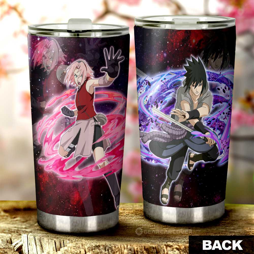 Anime Tumbler Cup Custom Sasuke And Sakura Galaxy Style Car Accessories - Gearcarcover - 1