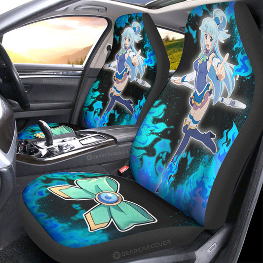 Aqua Car Seat Covers Custom Anime Car Accessories - Gearcarcover - 1