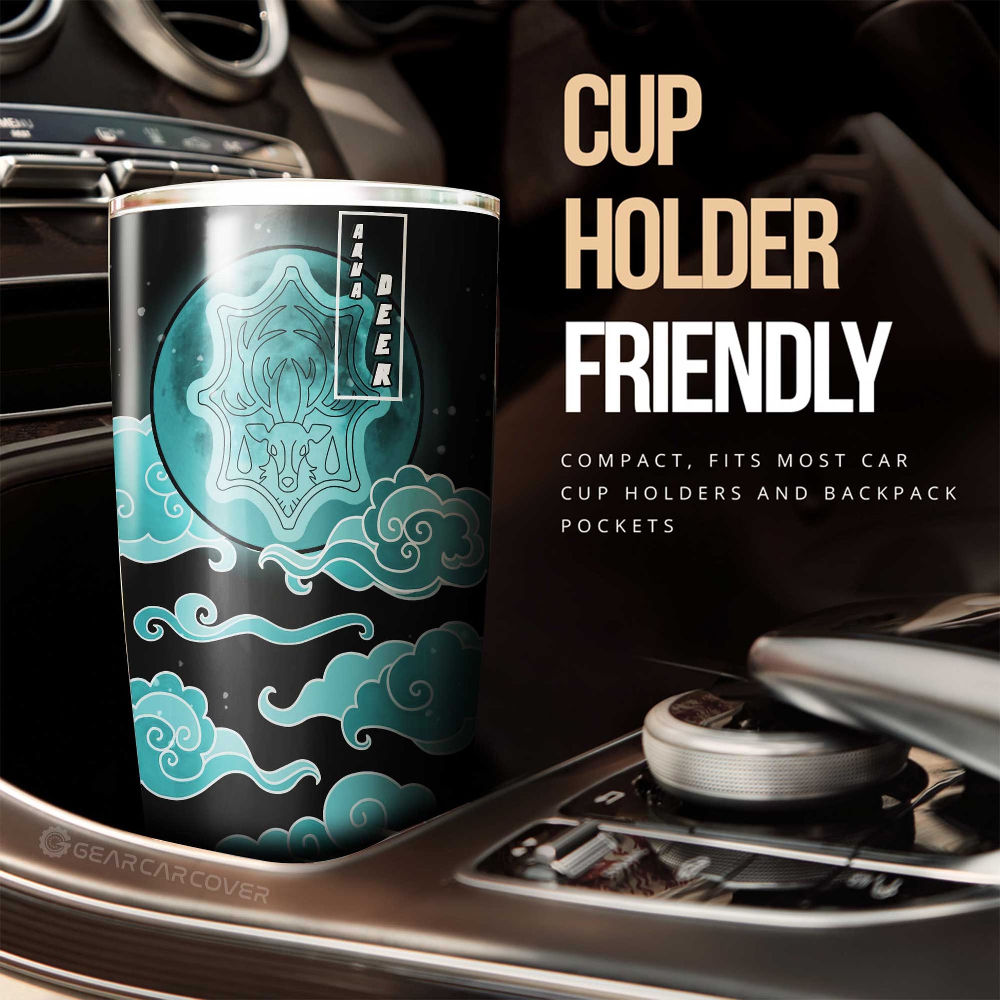 Aqua Deer Tumbler Cup Custom Car Interior Accessories - Gearcarcover - 2