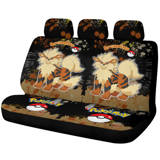 Arcanine Car Back Seat Covers Custom Tie Dye Style Anime Car Accessories - Gearcarcover - 1