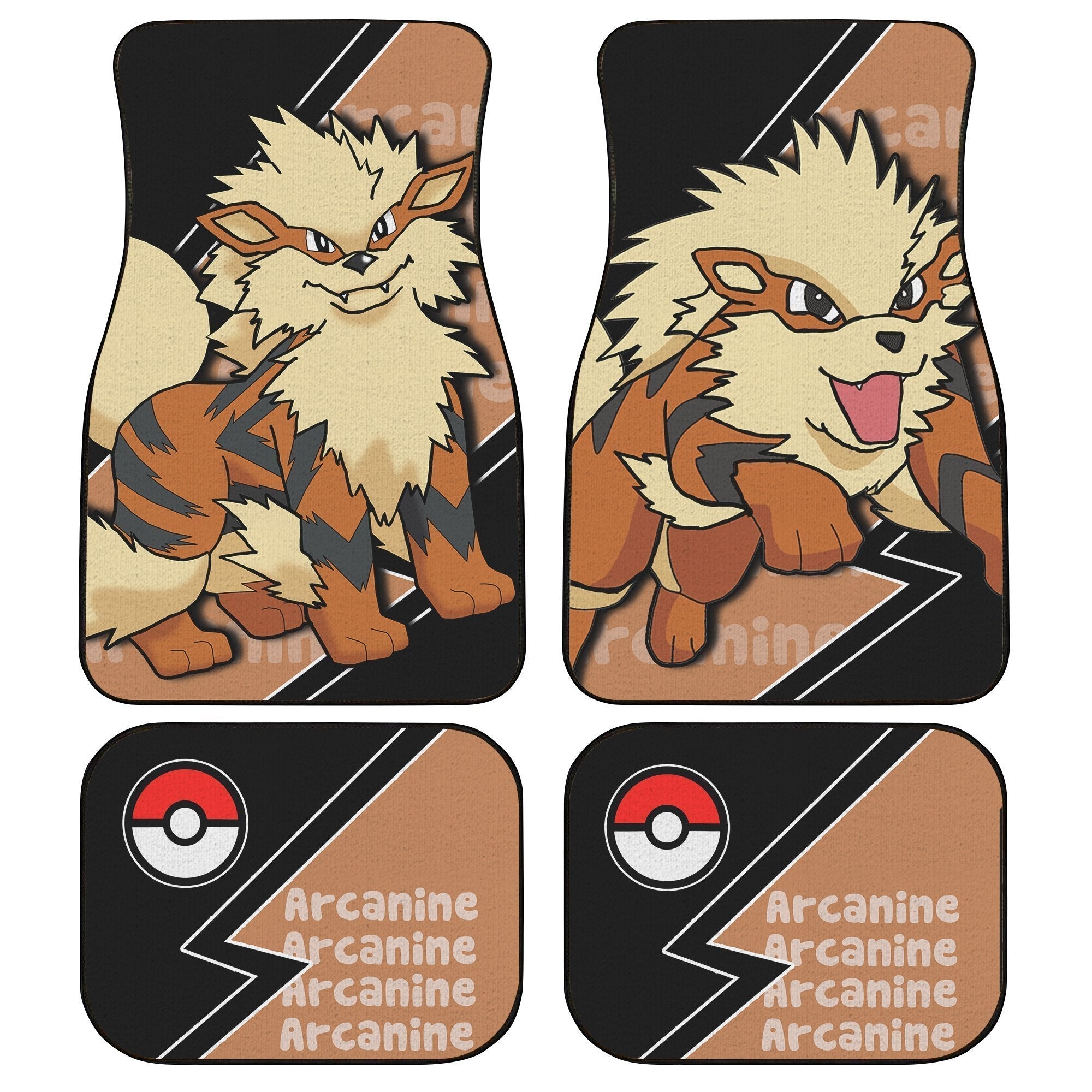 Arcanine Car Floor Mats Custom Anime Car Interior Accessories - Gearcarcover - 1